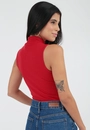 Blusa Ribana Sem Manga Básica Gola Alta