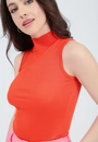 Blusa Ribana Sem Manga Básica Gola Alta