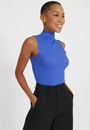 Blusa Ribana Sem Manga Básica Gola Alta