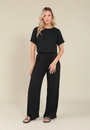 Calça Viscose Twill Wide Leg Prega