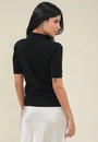Blusa Tricô Manga Curta Gola Alta