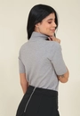 Blusa Tricô Manga Curta Gola Alta
