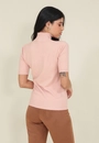 Blusa Tricô Manga Curta Gola Alta