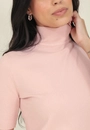 Blusa Tricô Manga Curta Gola Alta