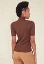 Blusa Tricô Manga Curta Gola Alta