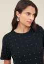 Blusa Manga Curta Aplique Strass