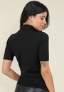 Blusa Tricô Lurex Gola Alta