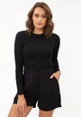 Blusa Tricô Manga Longa Canelada