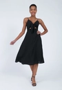 Vestido Crepe Alça Nó Busto