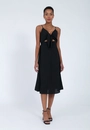 Vestido Crepe Alça Nó Busto