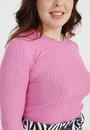 Blusa Tricô Manga Longa Canelada