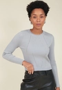 Blusa Tricô Manga Longa Canelada