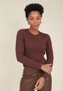 Blusa Tricô Manga Longa Canelada