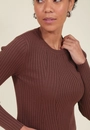 Blusa Tricô Manga Longa Canelada