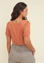 Blusa Malha Flamê Manga Curta Elástico Barra