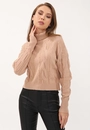 Blusa Tricô Trança Gola Alta