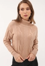 Blusa Tricô Trança Gola Alta