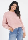 Blusa Tricô Chenile Manga Longa Bufante