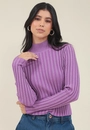 Blusa Em Tricô Canelado Com Lurex Gola Alta