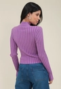 Blusa Em Tricô Canelado Com Lurex Gola Alta