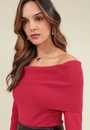 Blusa Tricô Ombro a Ombro