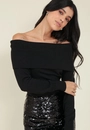 Blusa Tricô Ombro a Ombro