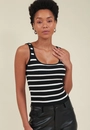 Blusa Tricô Sem Manga Listrada