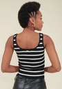 Blusa Tricô Sem Manga Listrada