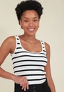 Blusa Tricô Sem Manga Listrada