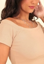 Blusa Cropped Canelado Ombro A Ombro