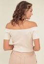 Blusa Cropped Canelado Ombro A Ombro