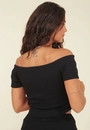 Blusa Cropped Canelado Ombro A Ombro