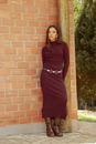 Vestido Tricô Midi Manga Longa Gola Alta