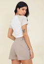Short Saia Em Alfaiataria Sarja Com Bolso Frontal