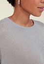 Blusa Tricô Manga Curta Com Lurex