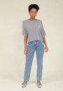 Blusa Tricô Manga Curta Com Lurex