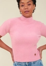 Blusa Tricô Pelinho Gola Alta