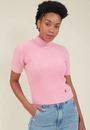 Blusa Tricô Pelinho Gola Alta