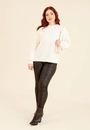 Blusa Tricô Alongado Manga Longa Com Strass