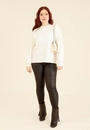 Blusa Tricô Alongado Manga Longa Com Strass