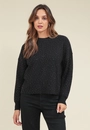 Blusa Tricô Alongado Manga Longa Com Strass