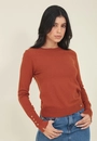 Blusa Tricô Manga Longa Com Botões Punho