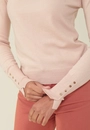 Blusa Tricô Manga Longa Com Botões Punho