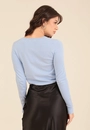 Blusa Tricô Manga Longa Com Botões Punho