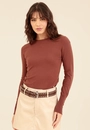 Blusa Tricô Manga Longa Com Botões Punho