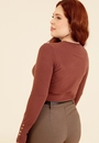 Blusa Tricô Manga Longa Com Botões Punho