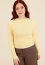 Blusa Tricô Manga Longa Com Botões Punho