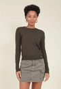 Blusa Tricô Manga Longa Com Botões Punho