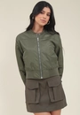 Jaqueta Bomber Em Nylon Com Bolso Lateral