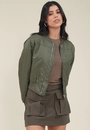 Jaqueta Bomber Em Nylon Com Bolso Lateral